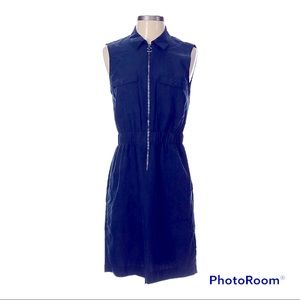 Express Women Casual Shirt Dress Navy Blue Size S Sleeveless